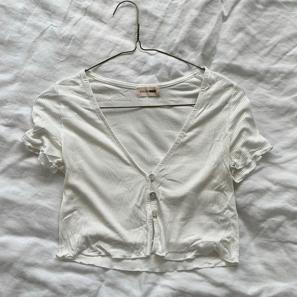 Cropped loose button up